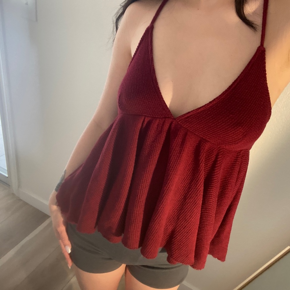 Urban Outfitters Wine Flowy Tank